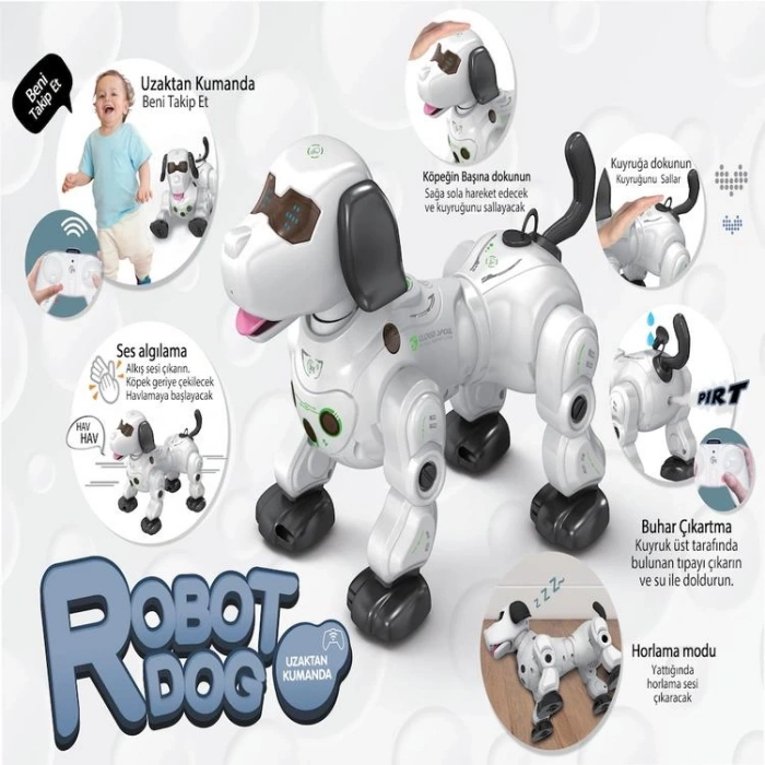 VARDEM 777-602A UZAKTAN KUMANDALI IŞIKLI VE SESLİ AKILLI ROBOT KÖPEK