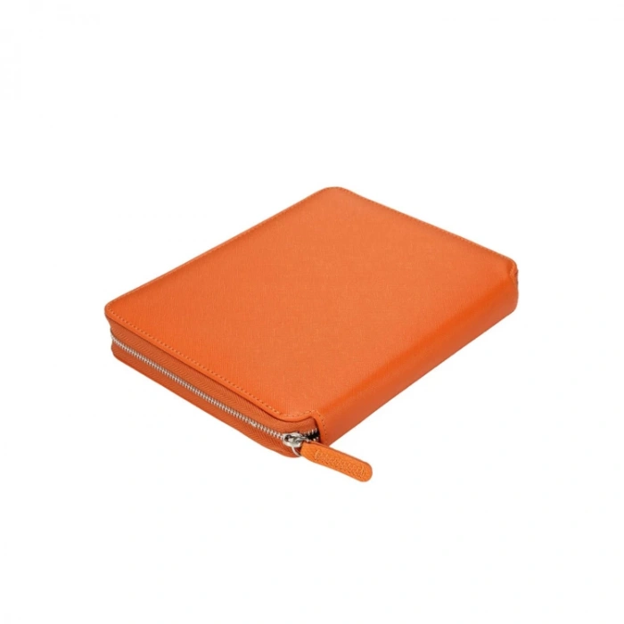VICTORIAS JOURNALS 7623 KUTULU SMYTH ZIPPER FOLDER ORGANİZER TURUNCU 14.8X21cm  80YP. ÇİZGİLİ DEFTER