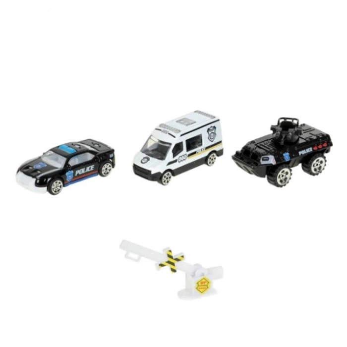 CANEM DS855 METAL POLİS ARABALARI TAŞIYICI TIR SETİ KUTULU  3+