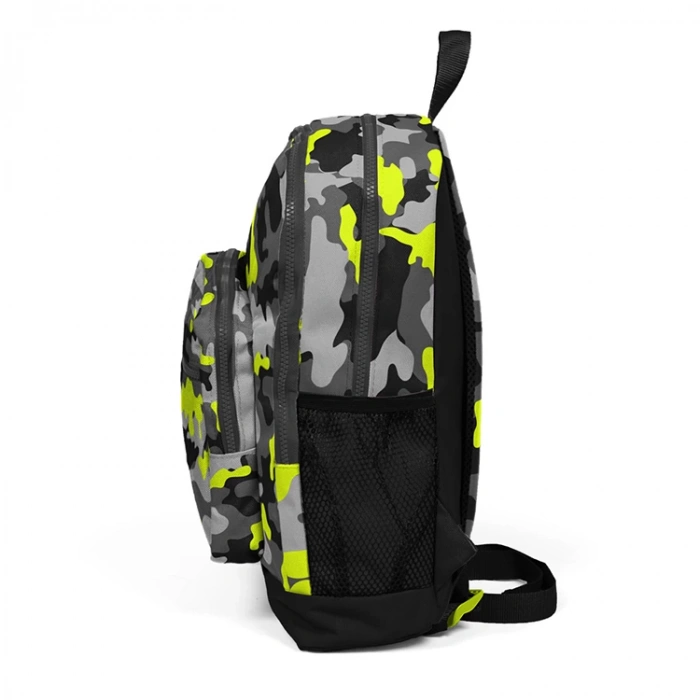 CORAL HIGH 23117 KİDS SİYAH GRİ KAMUFLAJ DESENLİ DÖRT BÖLMELİ OKUL SIRT ÇANTASI