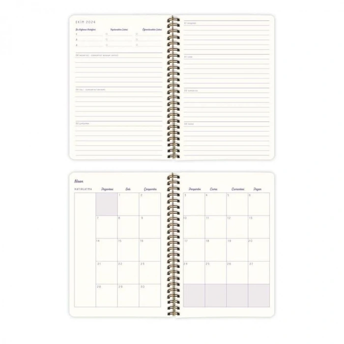 VICTORIAS JOURNALS 1809 SPİRALLİ A5 2024-2025  AKADEMİK AJANDA