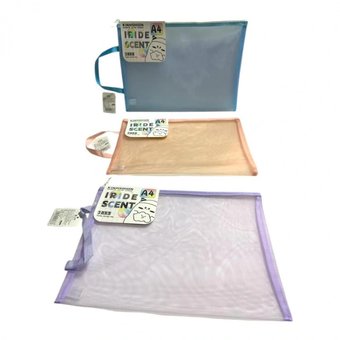 ODAK XL4121 FERMUARLI SAPLI FİLELİ RAINBOW A4 ÇANTA ( MESH DOSYA ) - TEKLİ