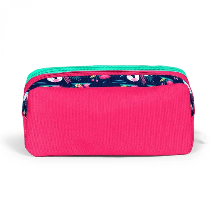 CORAL HIGH 22281 NEON MERCAN LACİVERT KUĞU DESENLİ İKİ BÖLMELİ KALEM ÇANTASI