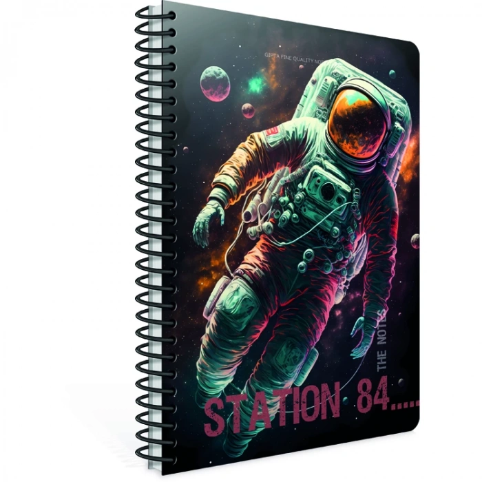 GIPTA STATION SPİRALLİ KARTON KAPAK A4 80YP. KARELİ  DEFTER