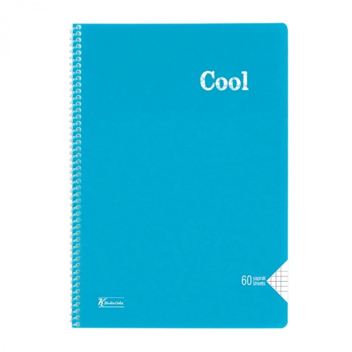KESKİN COOL PP KAPAK SPİRALLİ DEFTER A4 60 YP. KARELİ