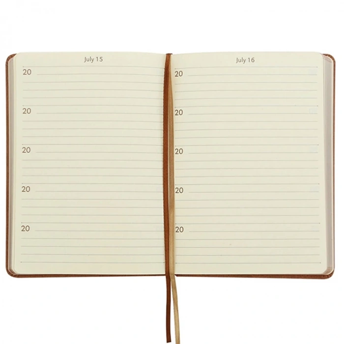 VICTORIAS JOURNALS 1082 BONDED LEATHER TARİHSİZ 5 YILLIK AJANDA 11.3x16.3 ÇİZGİLİ KOYU KAHVE
