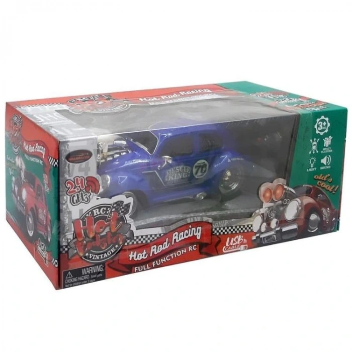 CAN OYUNCAK MK8131B HOT ROD RACING 1:16 SESLİ IŞIKLI UZAKTAN KUMANDALI VINTAGE ARABASI 3+