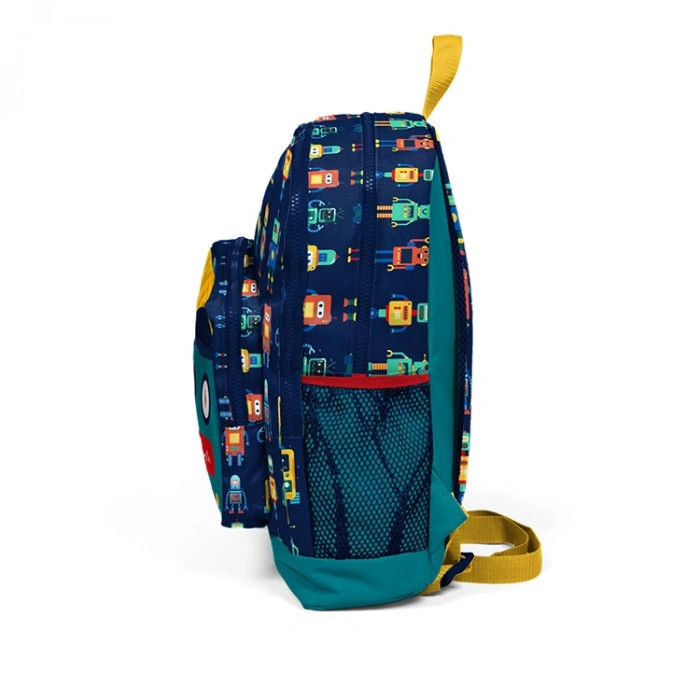 CORAL HIGH 23472 KİDS LACİVERT ÇİVİT ROBOT DESENLİ DÖRT BÖLMELİ OKUL SIRT ÇANTASI