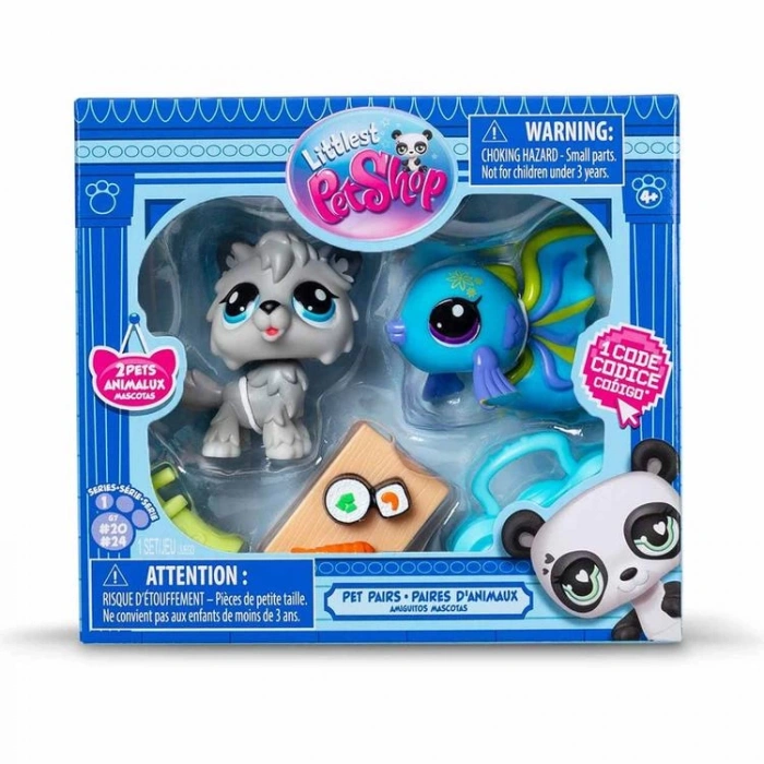 HASBRO 232ES 526 00526 LITTLES PET SHOP PET PAİRS 2Lİ SET KURT VE BALIK  4+