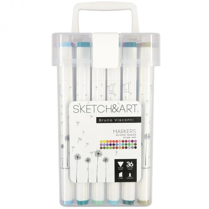 BRUNO VISCONTI 22-0078 TWIN MARKER SKETCH & ART KUTULU 36 RENK KALEM