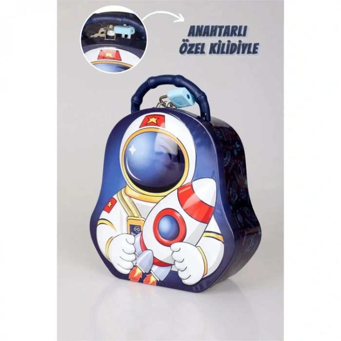 HUN BEST S-256 (13-18) ASTRONOT SAPLI KİLİTLİ METAL KUMBARA 3+ - TEKLİ