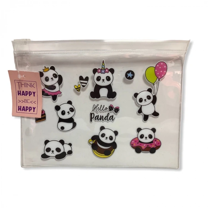 KAHRAMAN KİWOO DESİNG 20,5X16 cm ŞEFFAF FERMUARLI EL ÇANTASI  KW-0015