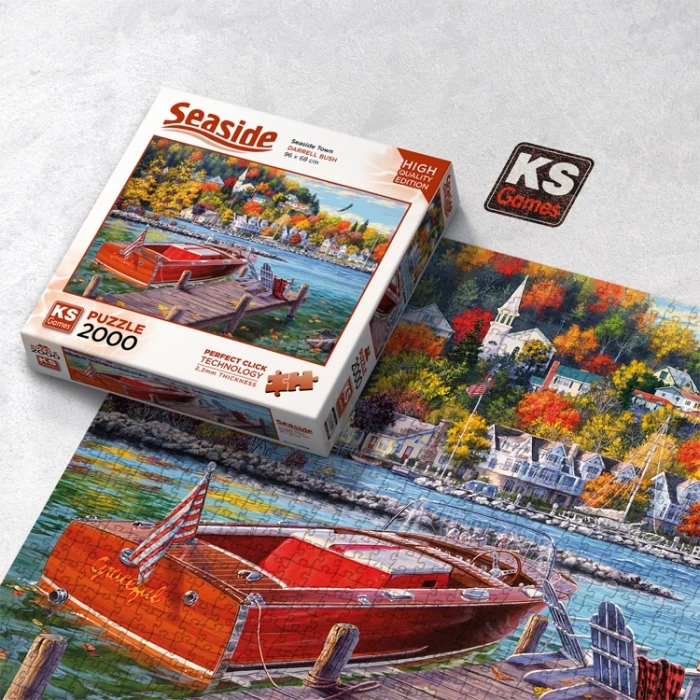 KS GAMES 22519 FISH CREEK (SEASIDE TOWN) 96x68cm YAPBOZ/PUZZLE 2000 PARÇA