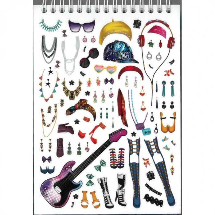 GIPTA STYLE ON K9006 STICKERLI  MODA TASARIM DEFTERİ 14X20 SKETCH BOOK