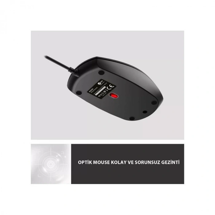 LENOVO LECOO MS100 1000 DPI 3 TUŞLU USB KABLOLU SİYAH KABLOLU MOUSE