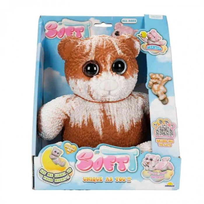 SUNMAN 93738 SOFT BEAR DELUXE KARANLIKTA PARLAYAN FİGÜR 3+