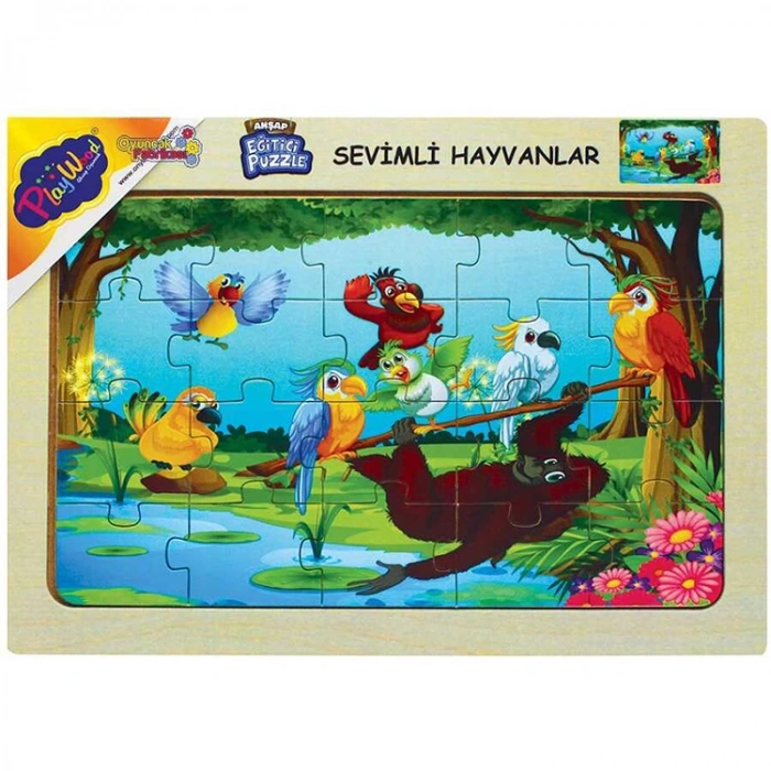ONYIL 183/184/185/186 AHŞAP EĞİTİCİ PUZZLE/YAPBOZ SEVİMLİ HAYVALAR 20 PARÇA