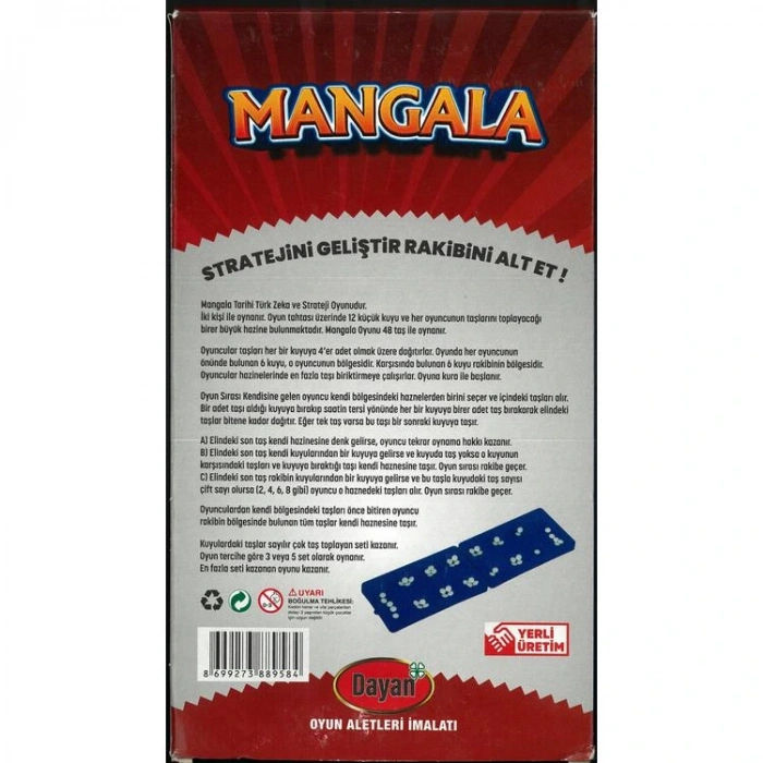 DAYAN DO-00016 PLASTİK MANGALA ZEKA VE STRATEJİ KUTU OYUNU +3
