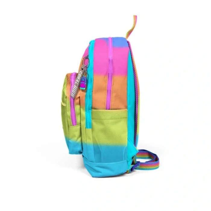 CORAL HIGH 23770 KIDS RENKLİ ÇİZGİLİ DESENLİ DÖRT BÖLMELİ SIRT ÇANTASI