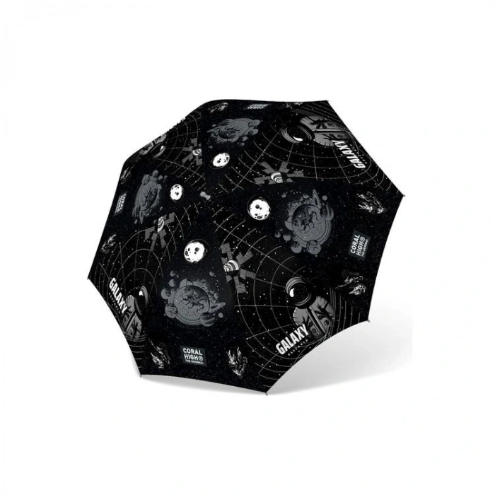 CORAL HIGH 12679 KIDS SİYAH GALAXY DESENLİ ÇOCUK ŞEMSİYESİ