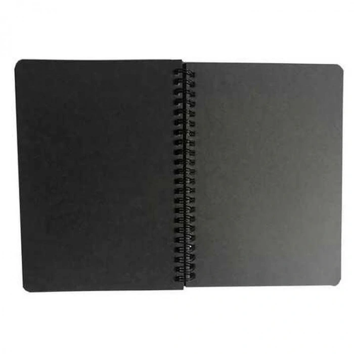 ODAK 777-206A SPACE 14X20 SPİRALLİ PP KAPAK SİYAH YAPRAK ÇİZGİSİZ DEFTER 60 YP