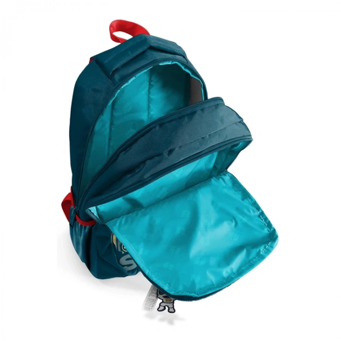 CORAL HIGH 14389 KIDS ÇİVİT KIRMIZI ASTRONOT DESENLİ ÜÇ BÖLMELİ OKUL SIRT ÇANTASI