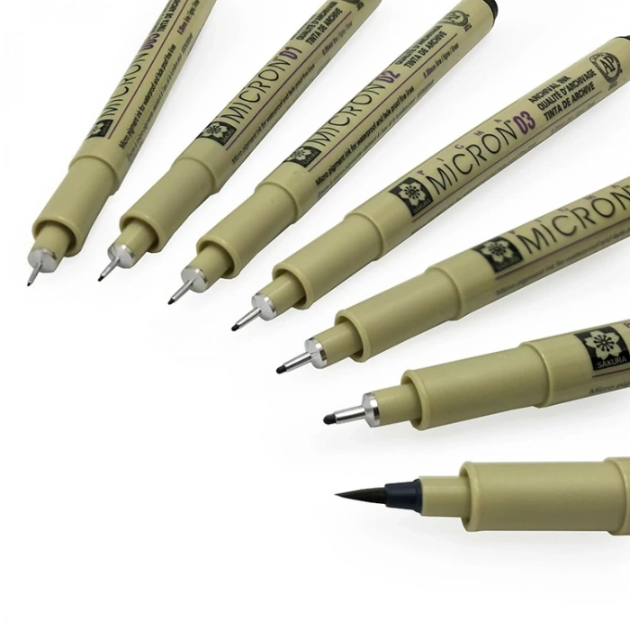 SAKURA PIGMA MICRON TEKNİK ÇİZİM KALEM SETİ 6 FINELINERS + 1 BRUSHPEN