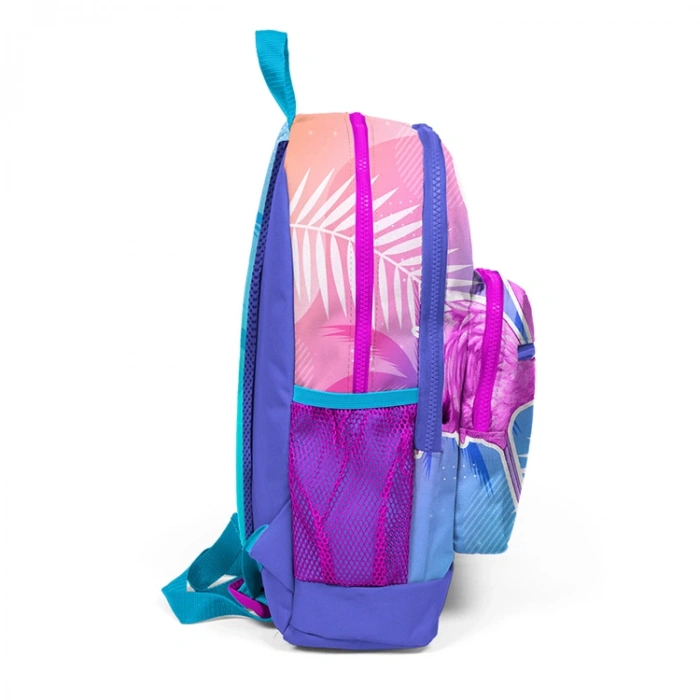 CORAL HIGH 23705 DÖRT BÖLMELİ LAVANTA FLAMİNGO DESENLİ SIRT ÇANTASI PEMBE - LAVANTA