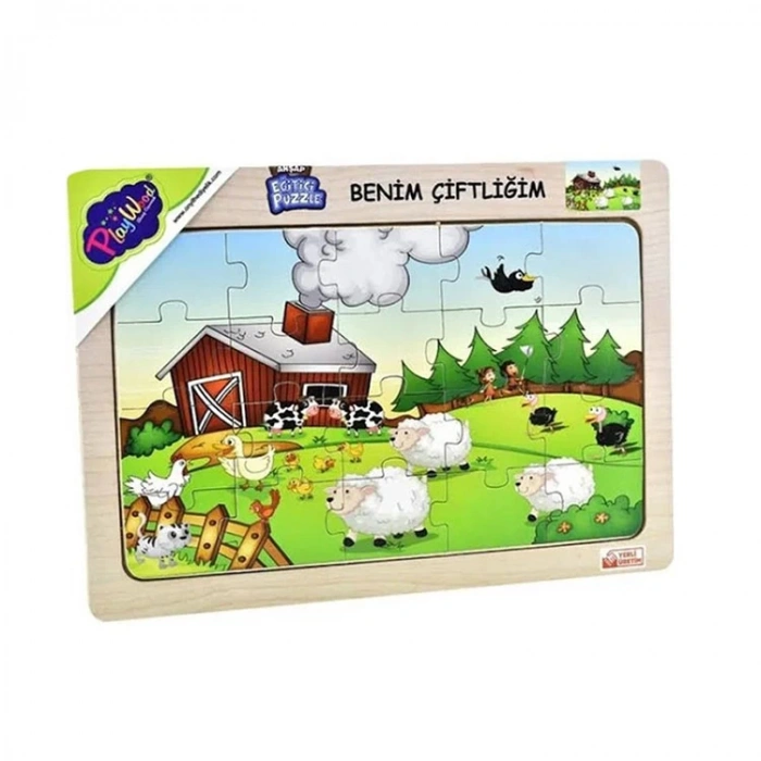 ONYIL 57/58/59/60 AHŞAP EĞİTİCİ PUZZLE/YAPBOZ BENİM ÇİFTLİĞİ 20 PARÇA