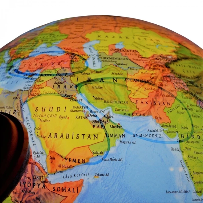 GÜRBÜZ 41303 30 CM DÜNYA SİYASİ-FİZİKİ IŞIKLI YAZILABİLİR KÜRE