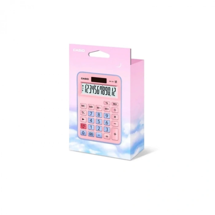 CASIO MX-12B-PKLB 12 HANE PEMBE+ MAVİ MASAÜSTÜ HESAP MAKİNESİ -