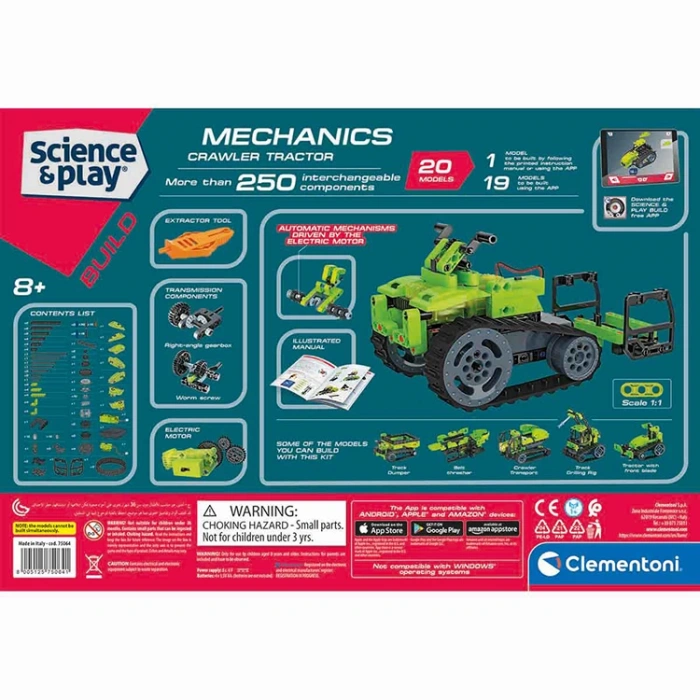CLEMENTONI 75064 MEKANİK LABORATUVARI CRAWLER FARMING TRAKTÖR