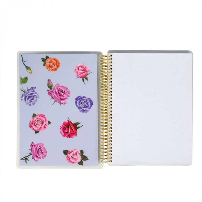 VICTORIAS JOURNALS 5800 POLKA ROSE 17x24cm SPİRALLİ PVC KAPAK 120gr.80YP. NOKTALI DEFTER