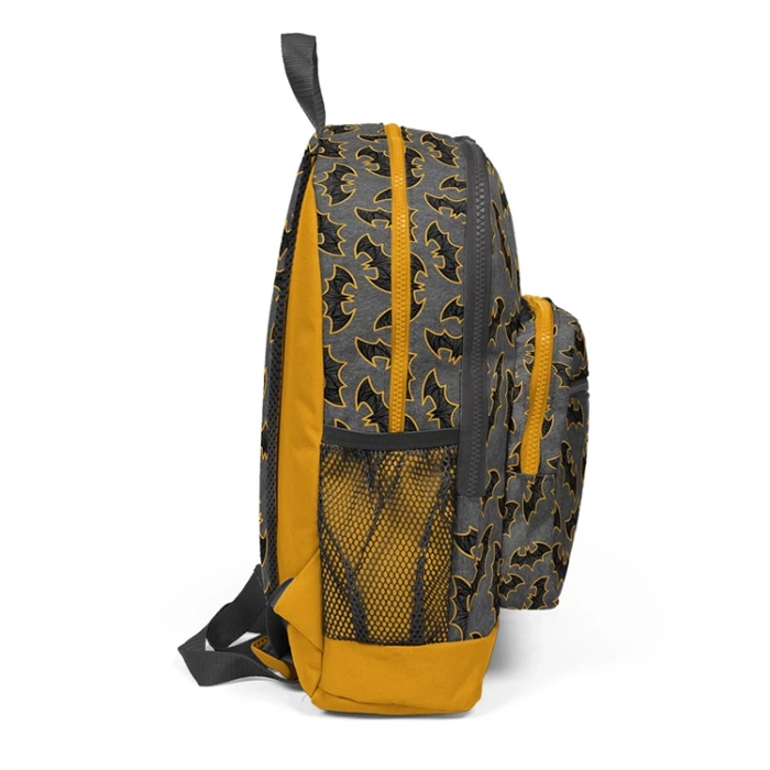 CORAL HIGH 23721 DÖRT BÖLMELİ KOYU GRİ HARDAL YARASA DESENLİ SIRT ÇANTASI GRİ-HARDAL