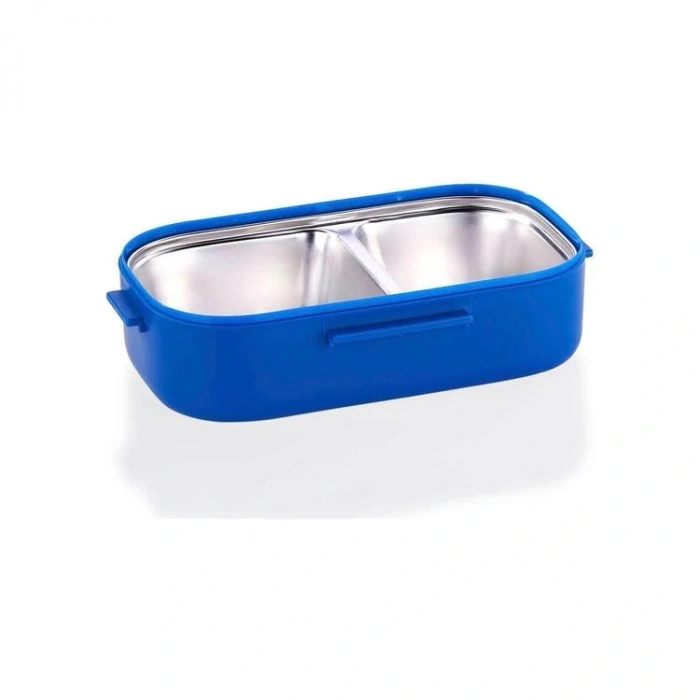 VAGONLIFE BL2106 PASLANMAZ ÇELİK YEMEK KABI - LUNCH BOX 2 BÖLMELİ 550 ML MAVİ