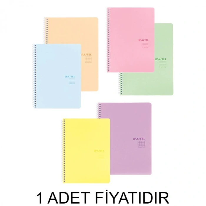 KESKİN 17X24 PASTEL NOTE SPİRALLİ PP KAPAK DEFTER 80 YP. ÇİZGİLİ