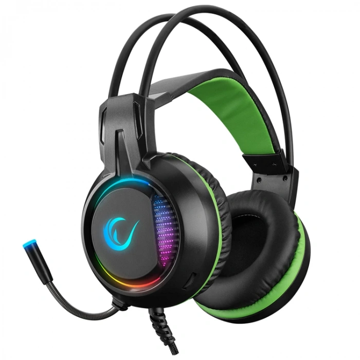RAMPAGE RM-K25 LUNATIC PRO SİYAH YEŞİL USB 7.1 SURROUND RGB IŞIK