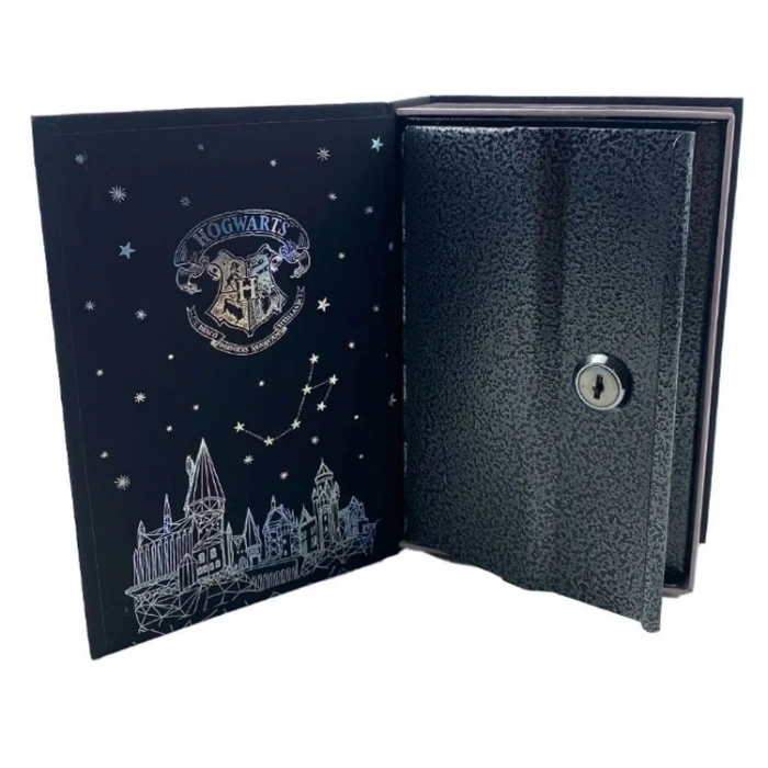 HARRY POTTER HOGWARTS LİSANSLI  KİTAP GÖRÜNÜMLÜ KİLİTLİ GİZLİ KASA KUMBARA SILVER