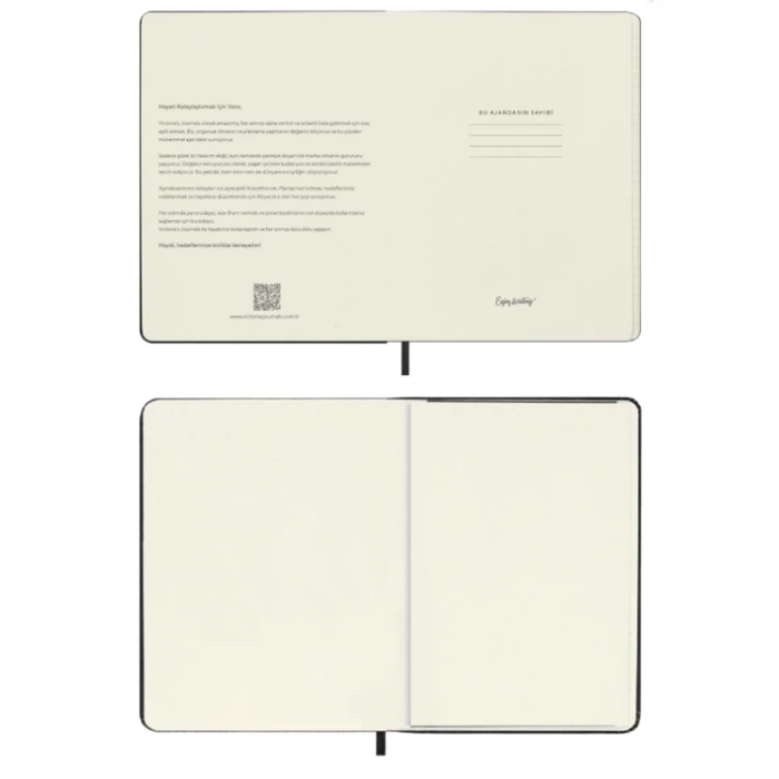 VICTORIAS JOURNALS 9162 13x21cm ESNEK KAPAK LASTİKLİ CEPLİ DE LUXE  HAFTALIK AJANDA - KENARI YALDIZLI GÜMÜŞ