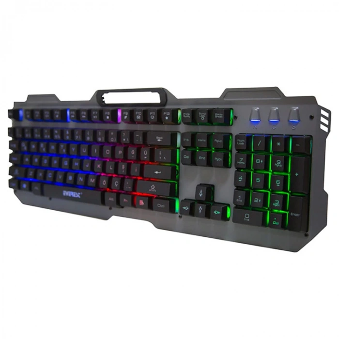 EVEREST KB-197 TITANIO USB AYDINLATMALI Q METAL YÜZ GAMING KABLOLU KLAVYE