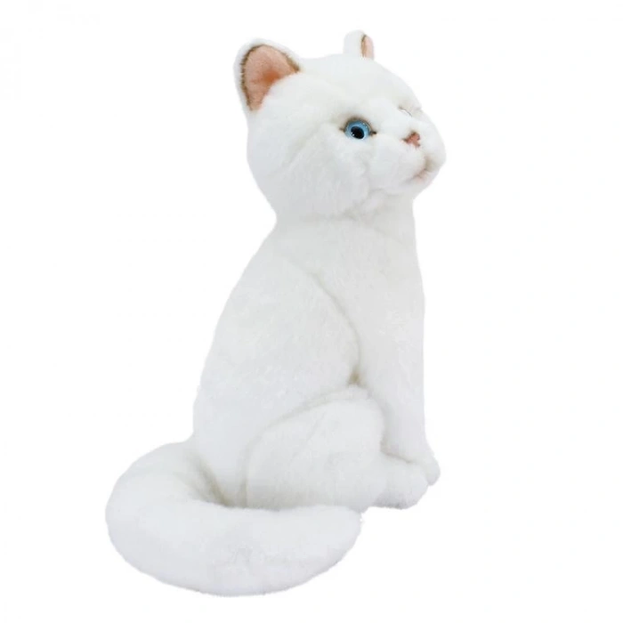 NECOTOYS ANIMALS OF THE WORLD 20890 OTURAN BEYAZ KEDİ PELUŞ 22 CM