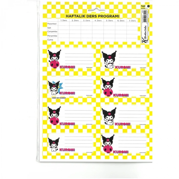 KESKİN 220130 KROMİ DERS PROGRAMLI OKUL ETİKETİ 3LÜ