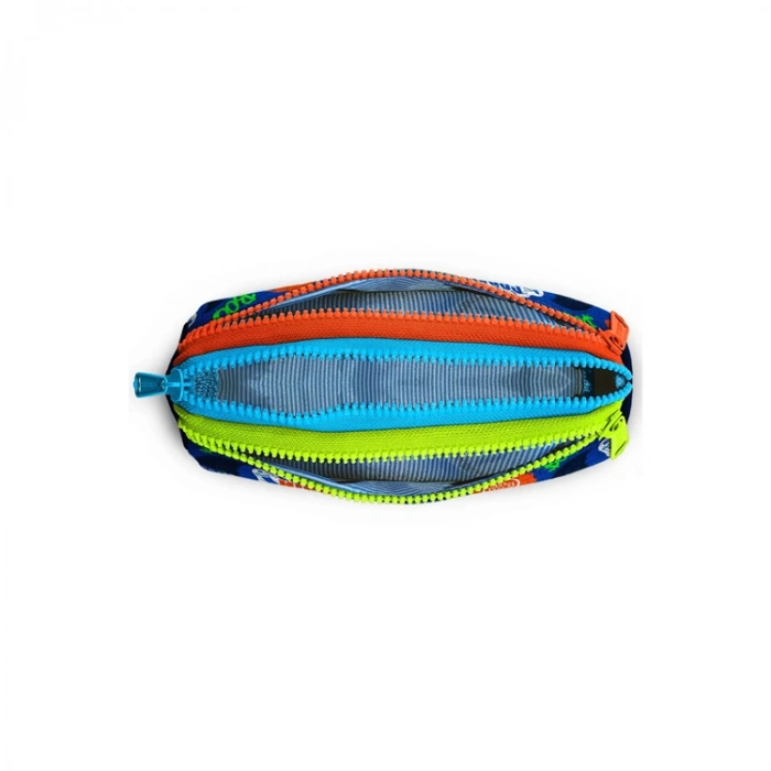 CORAL HIGH 22067 KIDS SAKS MAVİSİ GRAFİTİ DESENLİ ÜÇ BÖLMELİ KALEM ÇANTASI