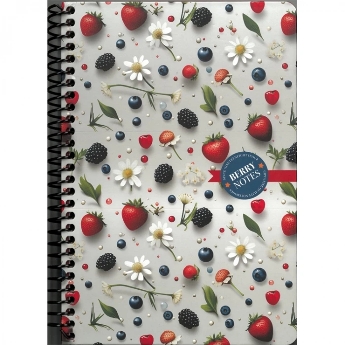 GIPTA BERRY NOTES SPİRALLİ SERT KAPAK 17x24 120YP. KARELİ DEFTER