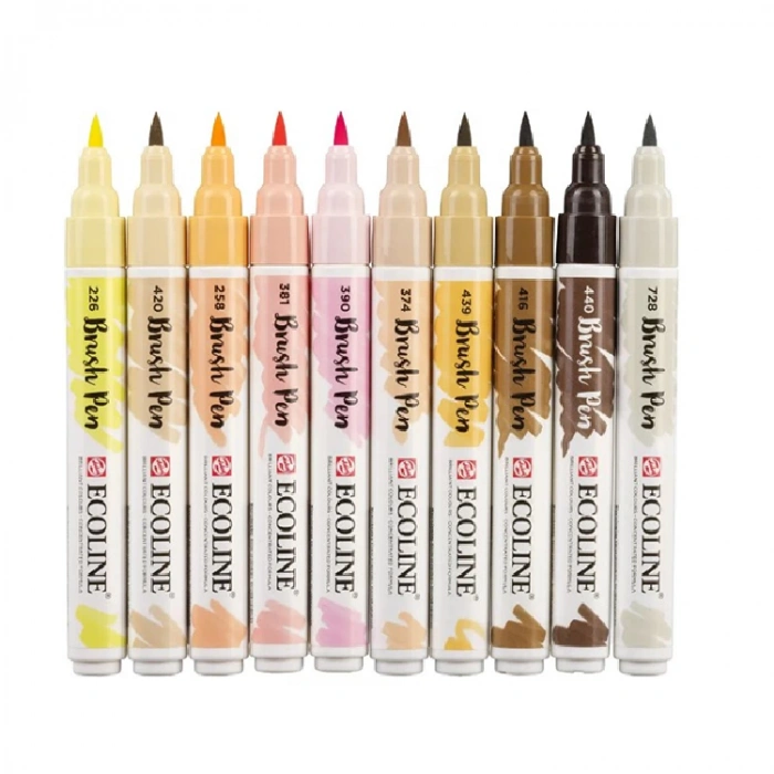 TALENS ECOLINE BRUSH PEN - FIRÇA UÇLU ÇİZİM KALEM SETİ 10LU