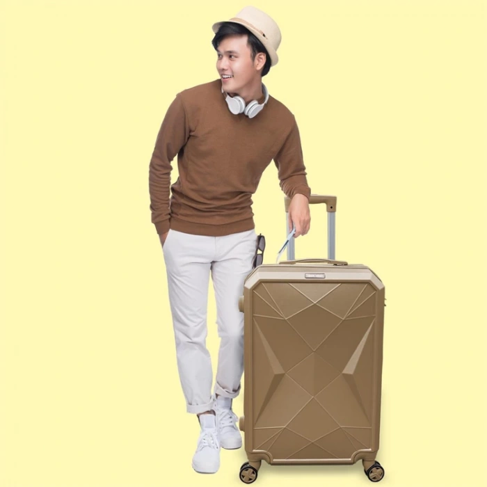 CORAL HIGH 16633 DIAMOND VALİZ BÜYÜK BOY LATTE