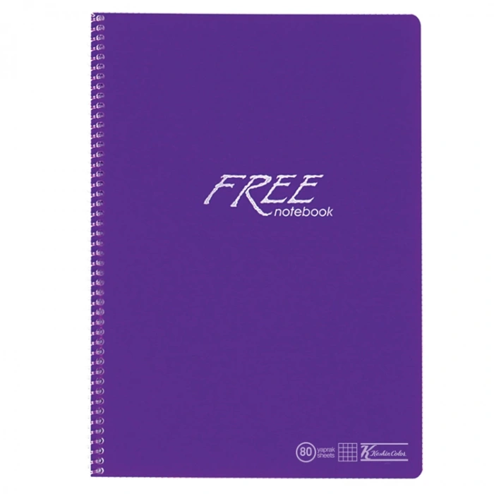 KESKİN FREE PP KAPAK DEFTER A4 80 YP. KARELİ