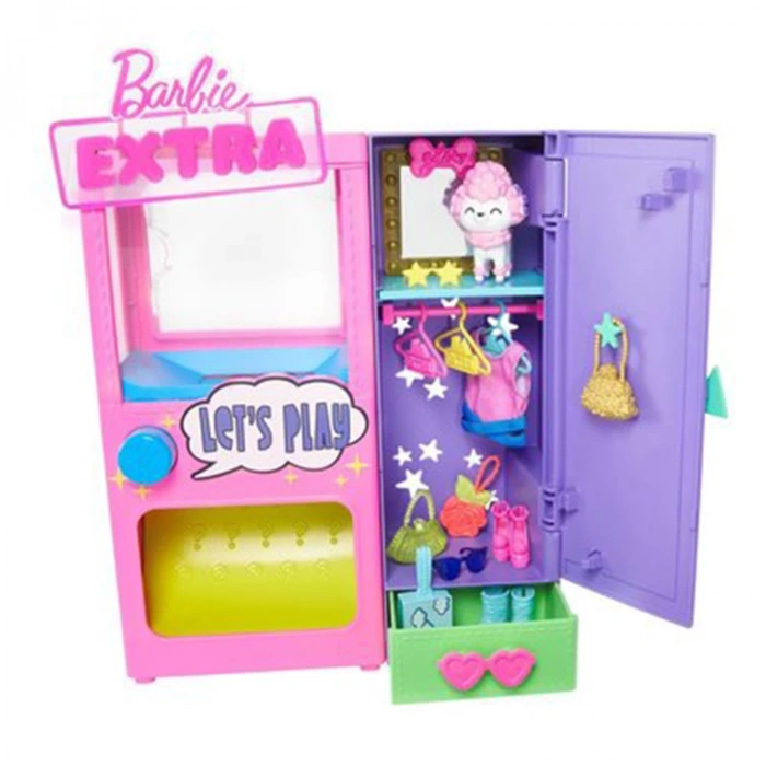MATTEL HFG75 BARBIE  EXTRA LETS PLAY KIYAFET OTOMATI OYUN SETİ