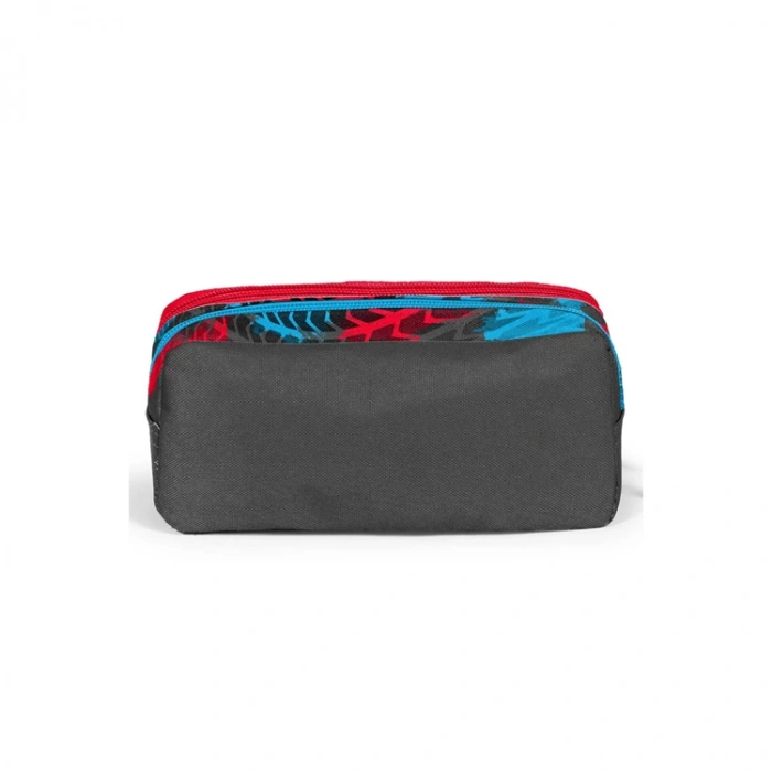 CORAL HIGH 12085 GRİ MAVİ YARIŞ ARABASI DESENLİ İKİ BÖLMELİ KALEM ÇANTASI