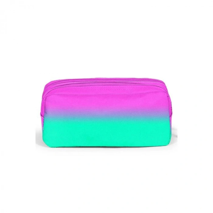 CORAL HIGH 12074 KIDS PEMBE SU YEŞİLİ RENK GEÇİŞLİ İKİ BÖLMELİ KALEM ÇANTASI